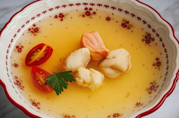 Уха из сёмги и палтуса